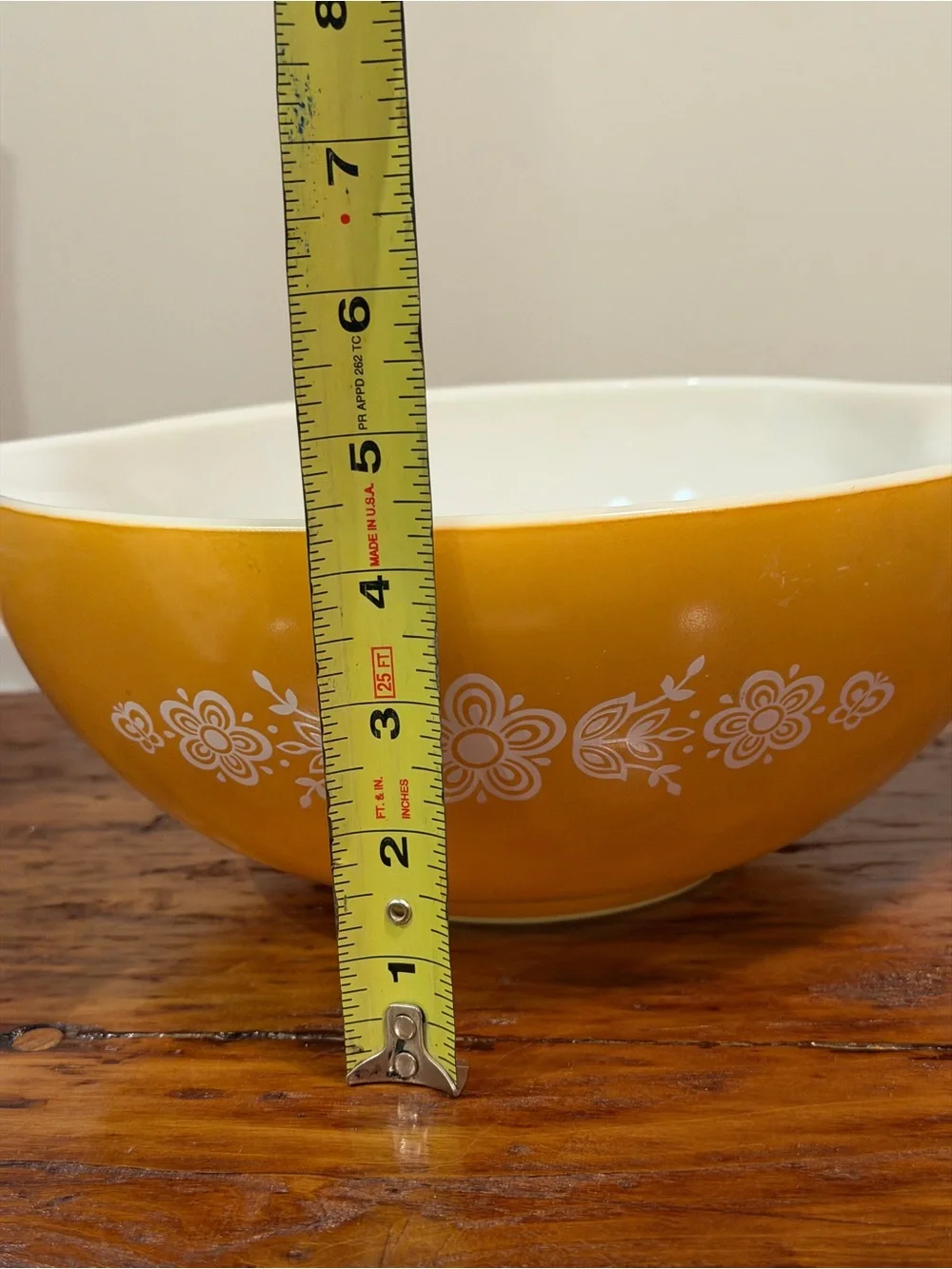 Pyrex Vintage Yellow Mixing Bowl Glass